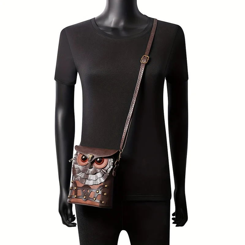 Stilfuld Mini Skuldertaske med Ugle Design