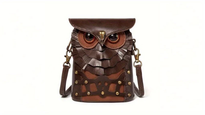 Stilfuld Mini Skuldertaske med Ugle Design