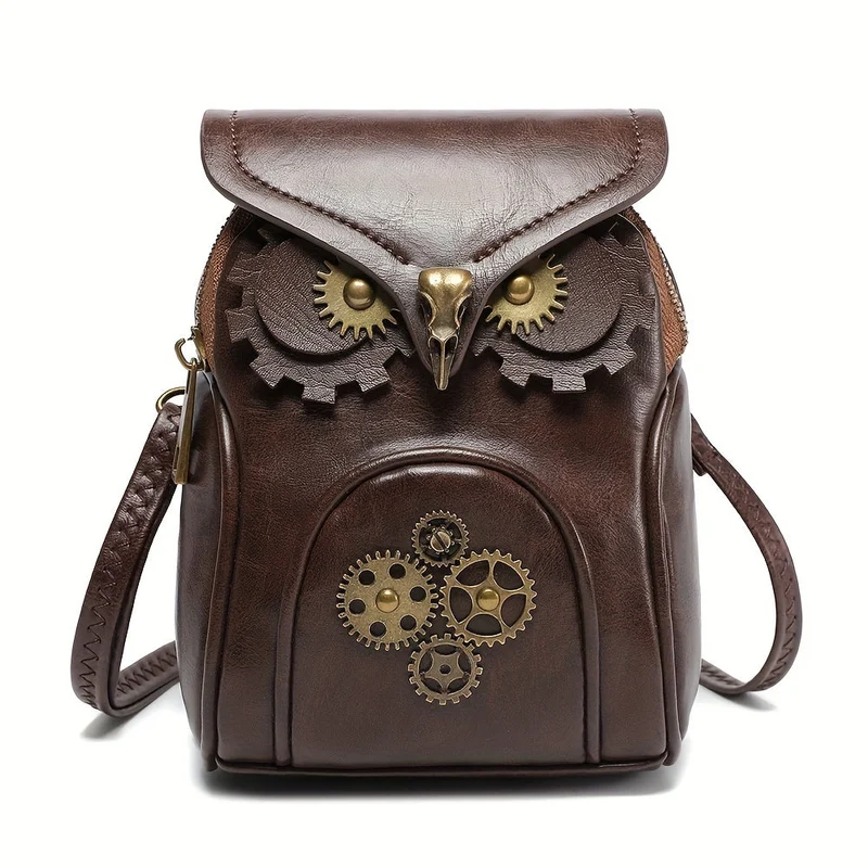 Stilfuld Mini Skuldertaske med Ugle Design