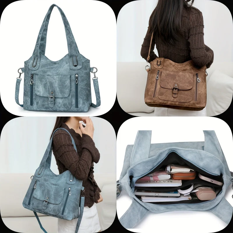 Elegant Vintage Skuldertaske – Praktisk og Stilfuld