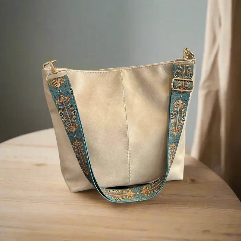 Elegant Vintage Skuldertaske i Læder til Kvinder