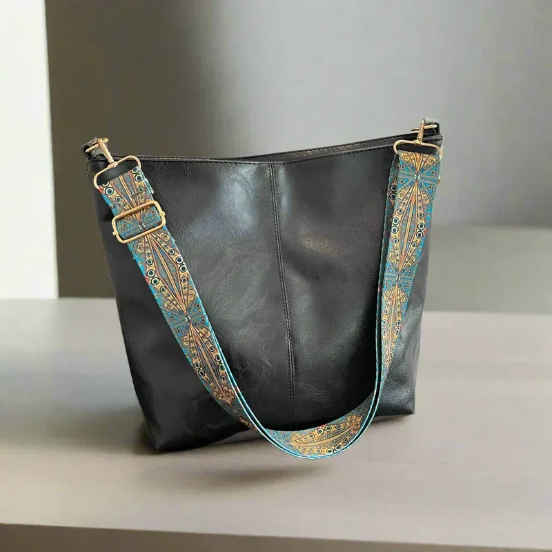 Elegant Vintage Skuldertaske i Læder til Kvinder