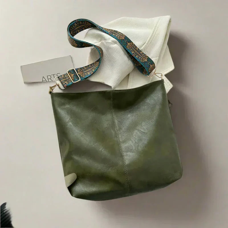 Elegant Vintage Skuldertaske i Læder til Kvinder