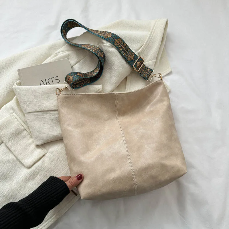 Elegant Vintage Skuldertaske i Læder til Kvinder