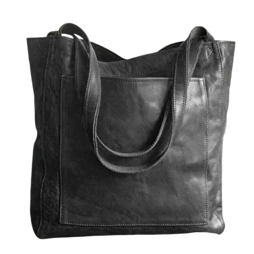 Elegant Retro Lædertaske med Stor Kapacitet