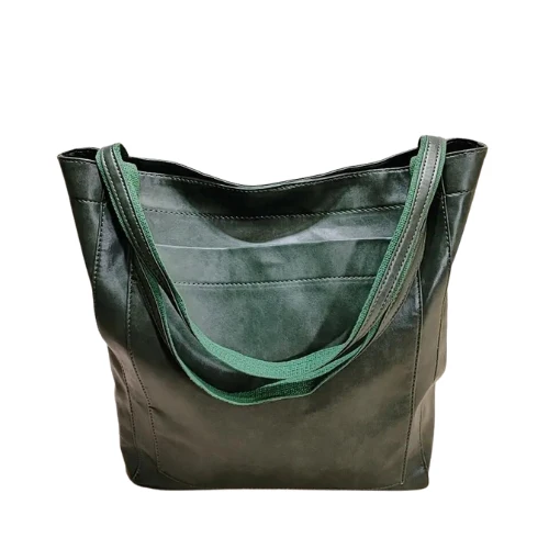 Elegant Retro Lædertaske med Stor Kapacitet
