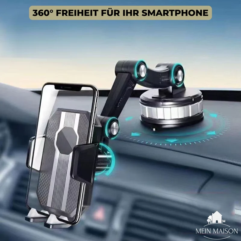 Sikkert bilholder til smartphone med sugekop | 360° rotation
