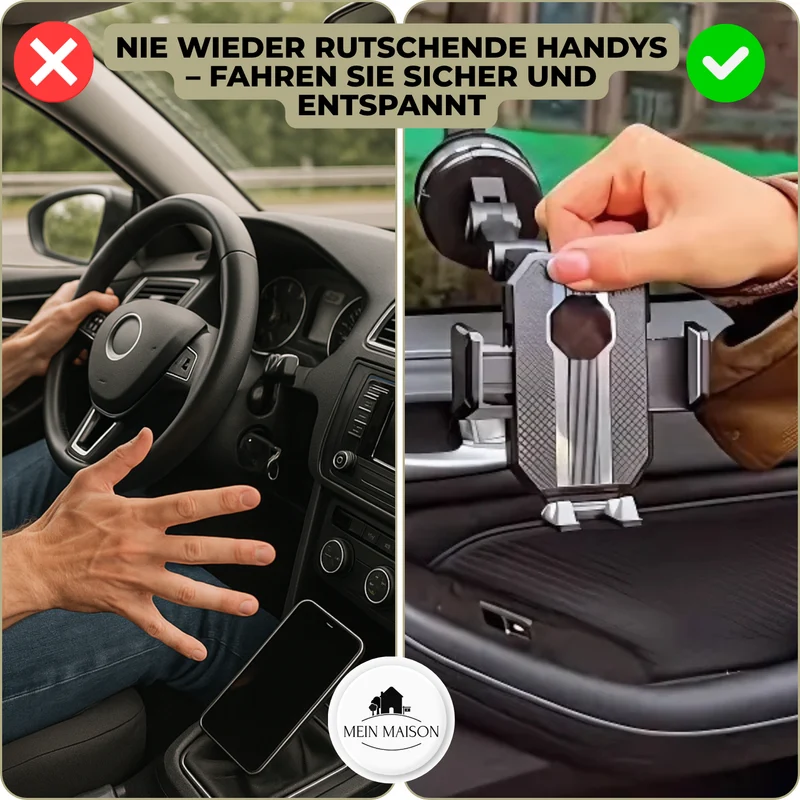 Sikkert bilholder til smartphone med sugekop | 360° rotation