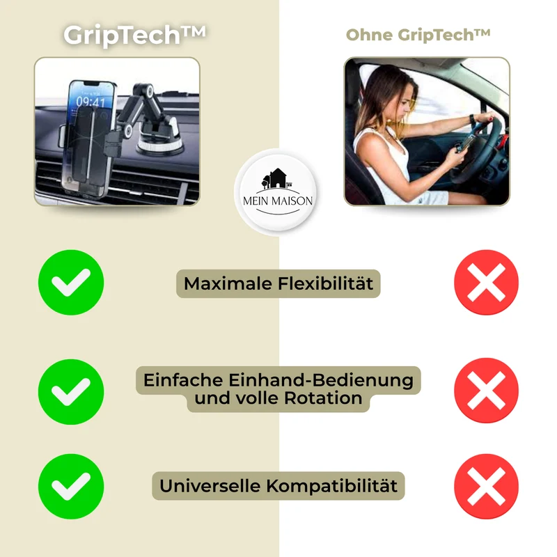 Sikkert bilholder til smartphone med sugekop | 360° rotation