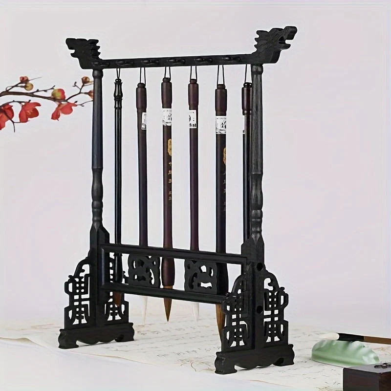 Elegant håndlavet holder til kalligrafipensler med 12 rum
