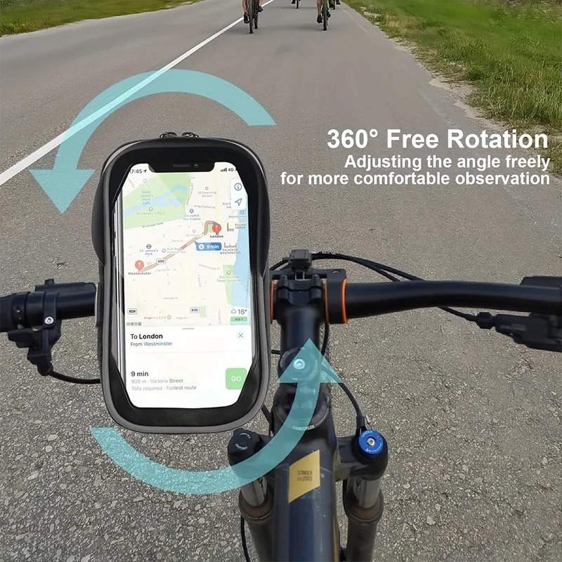 Vandtæt Smartphone Holder til Cykler og Motorcykler – 360° Rotationspose