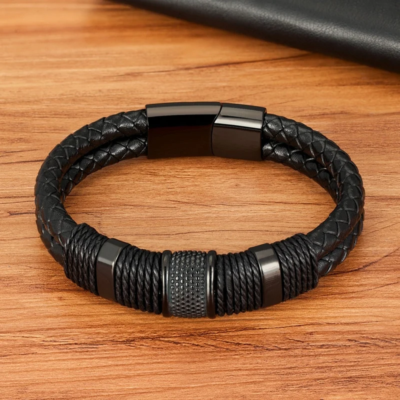 Elegant læderarmbånd med magnetisk lukning