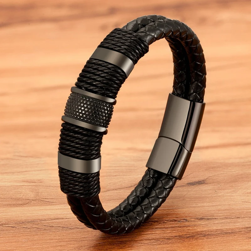 Elegant læderarmbånd med magnetisk lukning