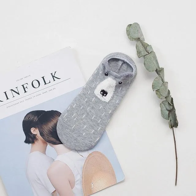 Søde dyremotiverede sokker til sneakers – Størrelse 35–40 (Køb 2, få 2 GRATIS)
