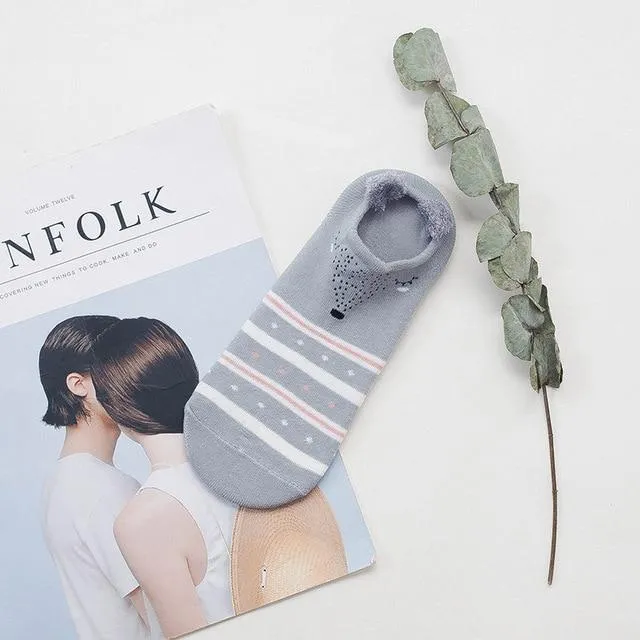 Søde dyremotiverede sokker til sneakers – Størrelse 35–40 (Køb 2, få 2 GRATIS)
