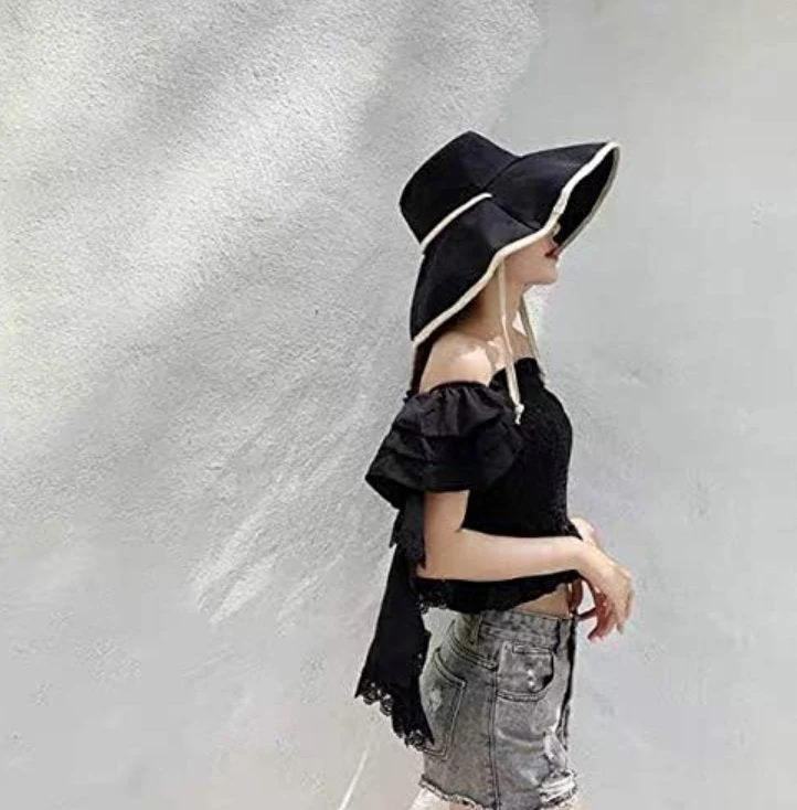 Elegant solhat til kvinder med bred skygge – Solara