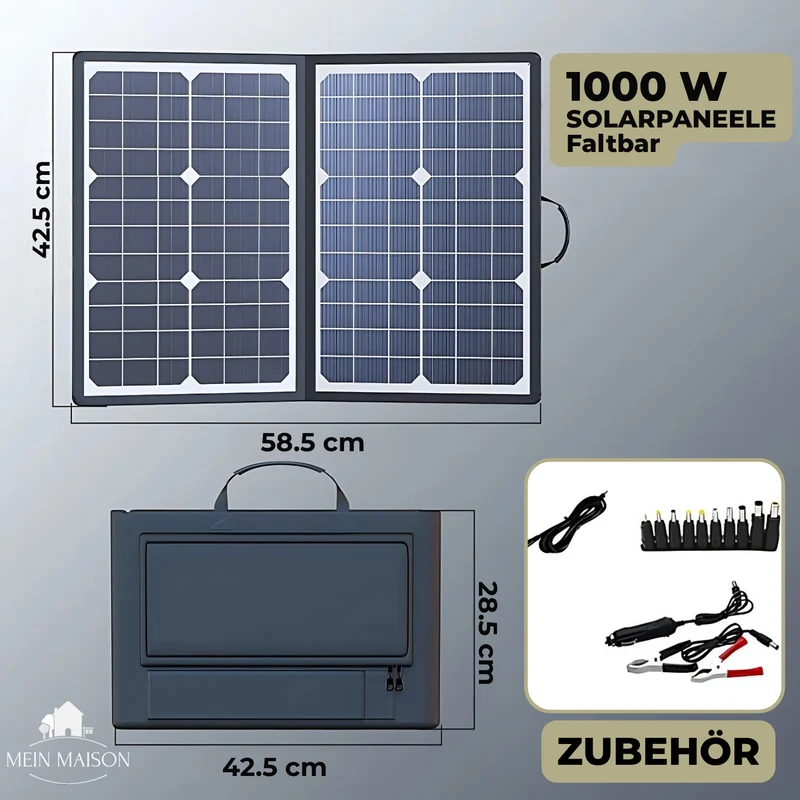 Fleksibelt 1000W Solpanel Kit til Camping og Rejser