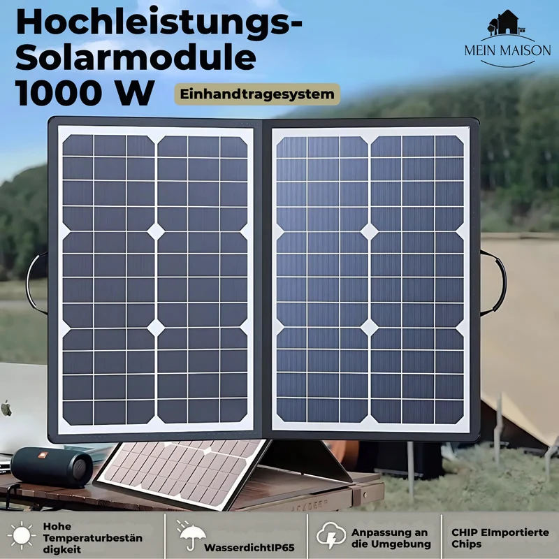 Fleksibelt 1000W Solpanel Kit til Camping og Rejser