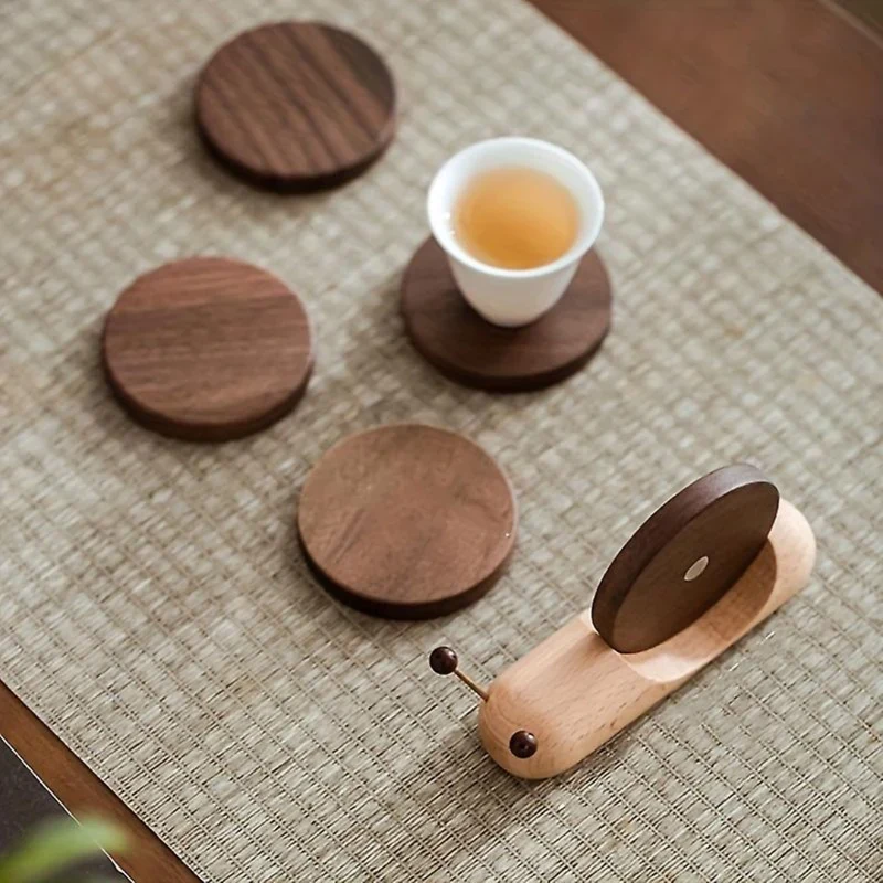 Skandinaviske Valnød Coasters - Minimalistisk Design og Bæredygtighed