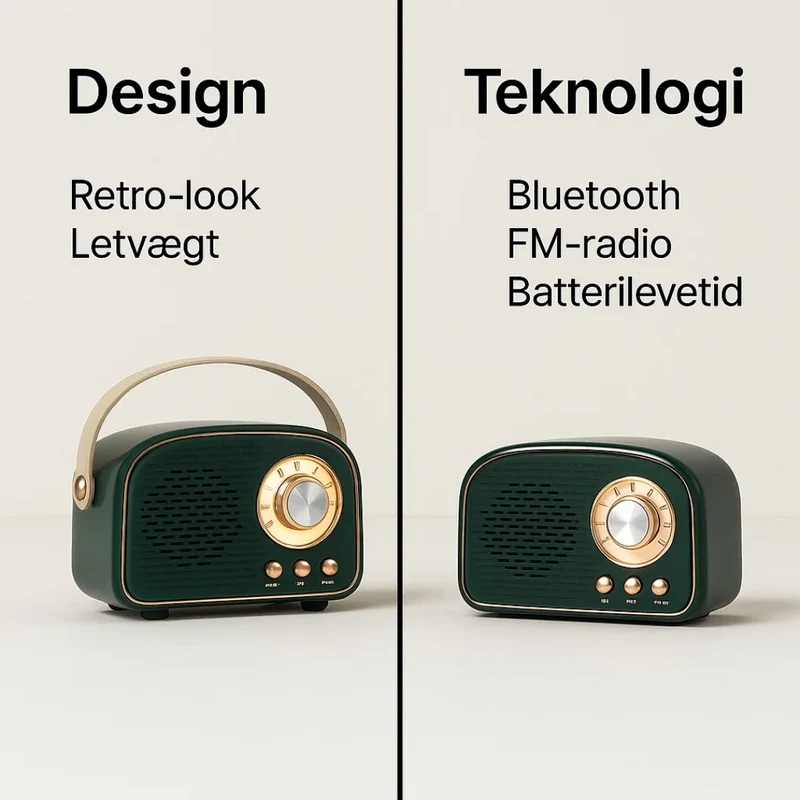 VintageLyric | Bærbar Bluetooth Højttaler med FM Radio