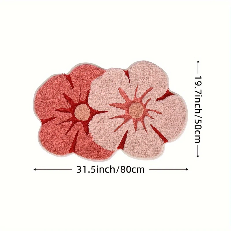 Blomsterdesign Badeværelsesmåtte – Blød og Absorberende Komfort