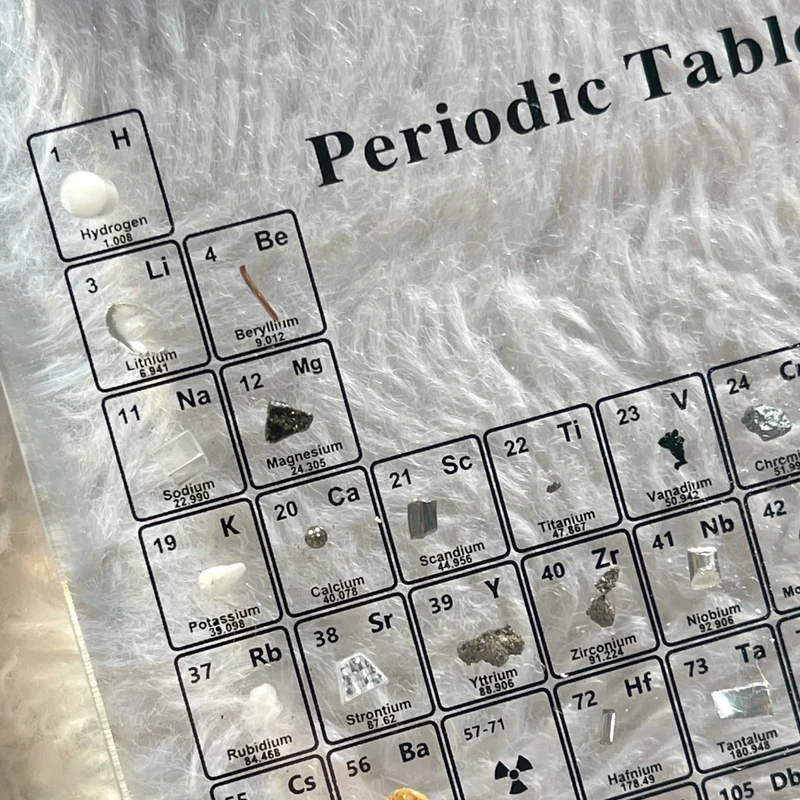 Lysende Periodisk Tabel med Ægte Elementer - ChemArt
