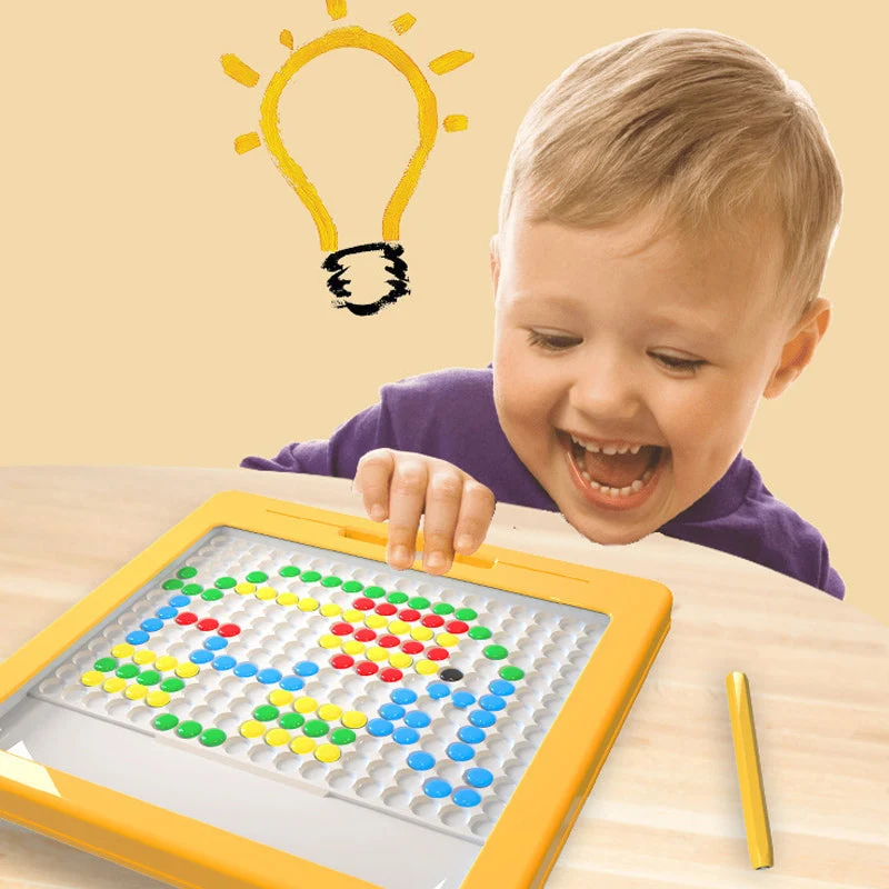 Interaktiv Magnetisk Tegneplade med Farverige Perler