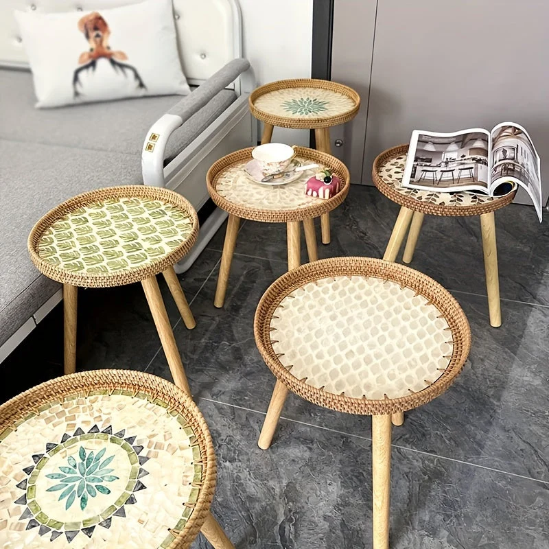 Elegant Skandinavisk Sidebord i Rattan - Nia