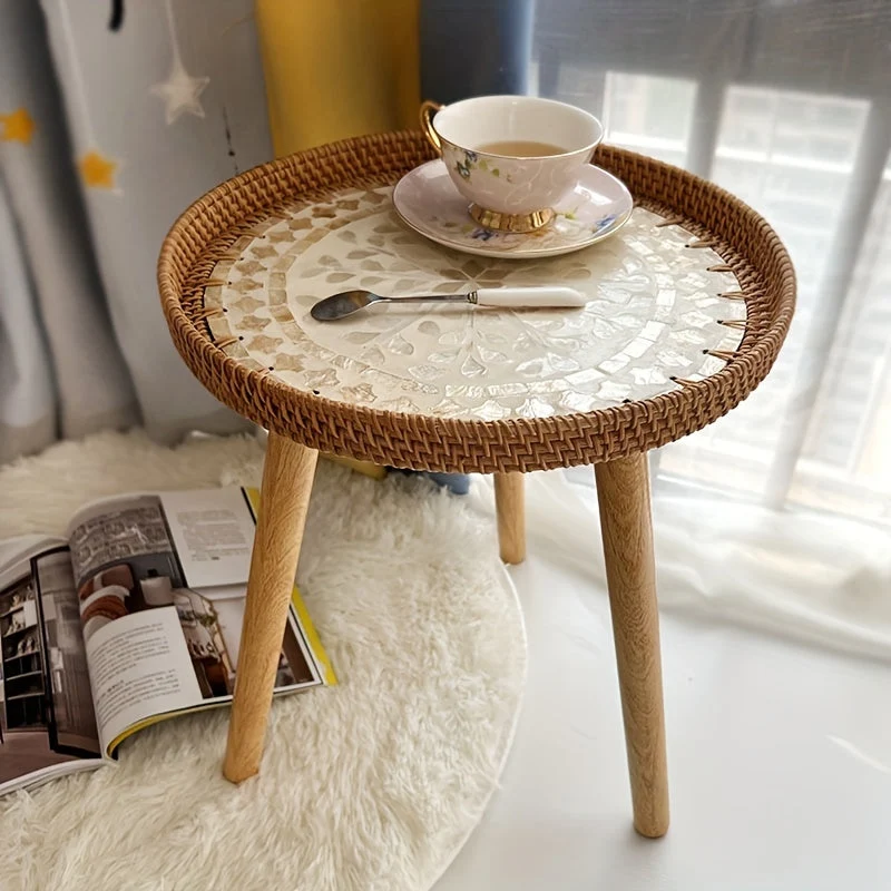 Elegant Skandinavisk Sidebord i Rattan - Nia
