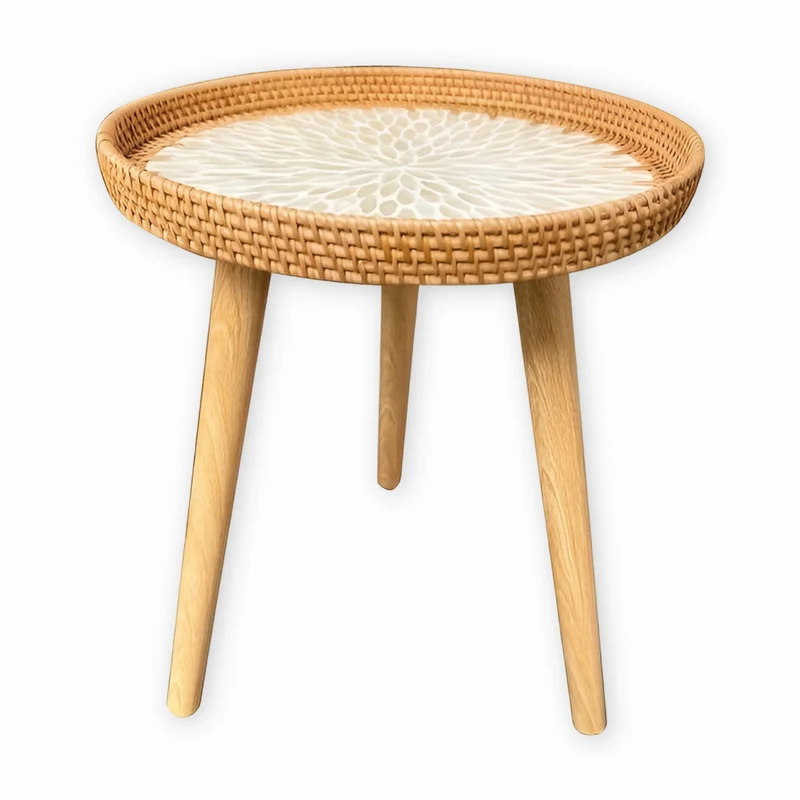 Elegant Rundt Rattanbord til Dit Hjem