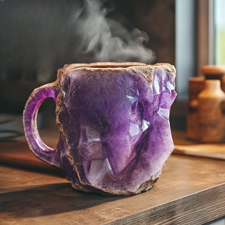 Glitrende Krus til Kaffe | Håndlavet & Mineralglas | Isolerende & Mikrobølgevenlig | 350–450 ml