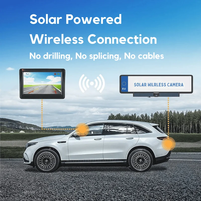 Trådløs HD Bakkamera med Solenergi og Vandafvisende Design