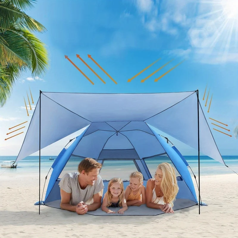 Smart Strandtelt SkyShade – Let og Rumligt til 4-6 Personer