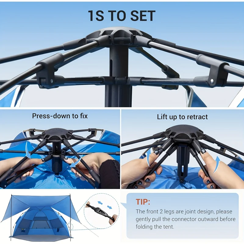 Smart Strandtelt SkyShade – Let og Rumligt til 4-6 Personer