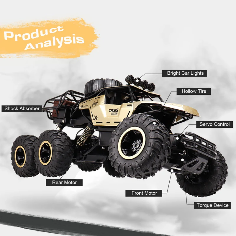 Terræn RC Lastbil med 6 Hjul | 1:12 Monstermodel med 52 km/t