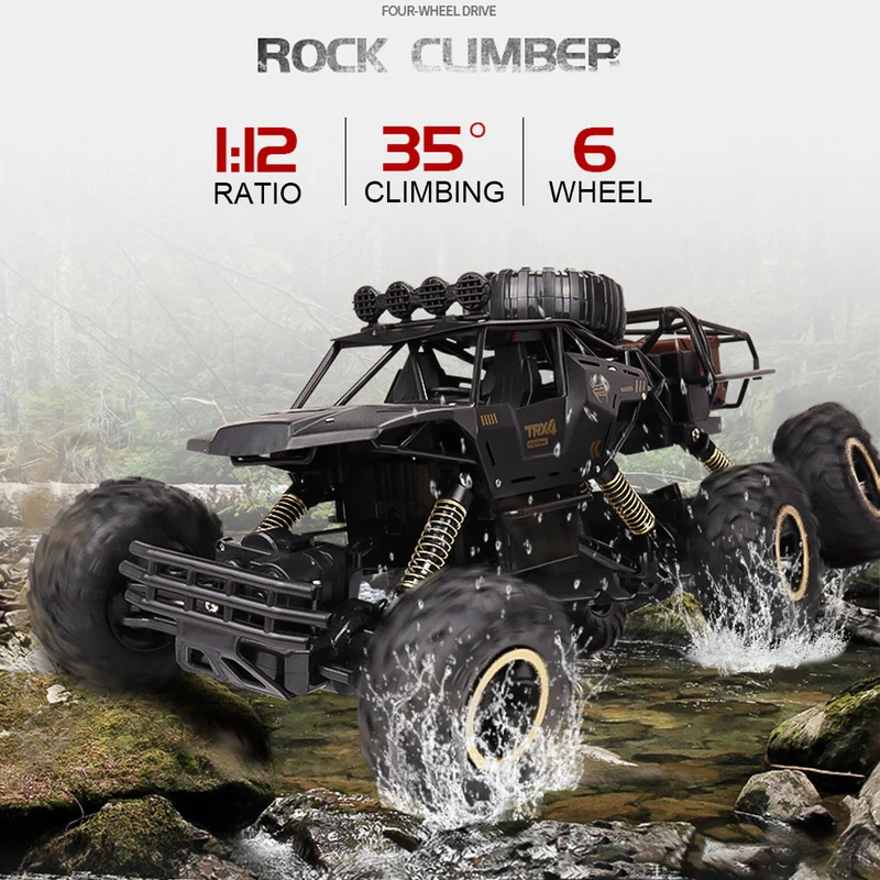 Terræn RC Lastbil med 6 Hjul | 1:12 Monstermodel med 52 km/t