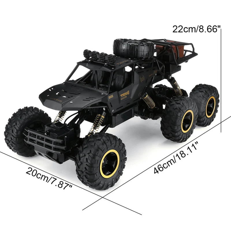 Terræn RC Lastbil med 6 Hjul | 1:12 Monstermodel med 52 km/t