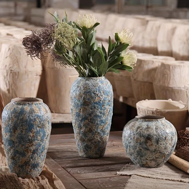 Unik Håndlavet Terracotta Vasen med Vintage Stil