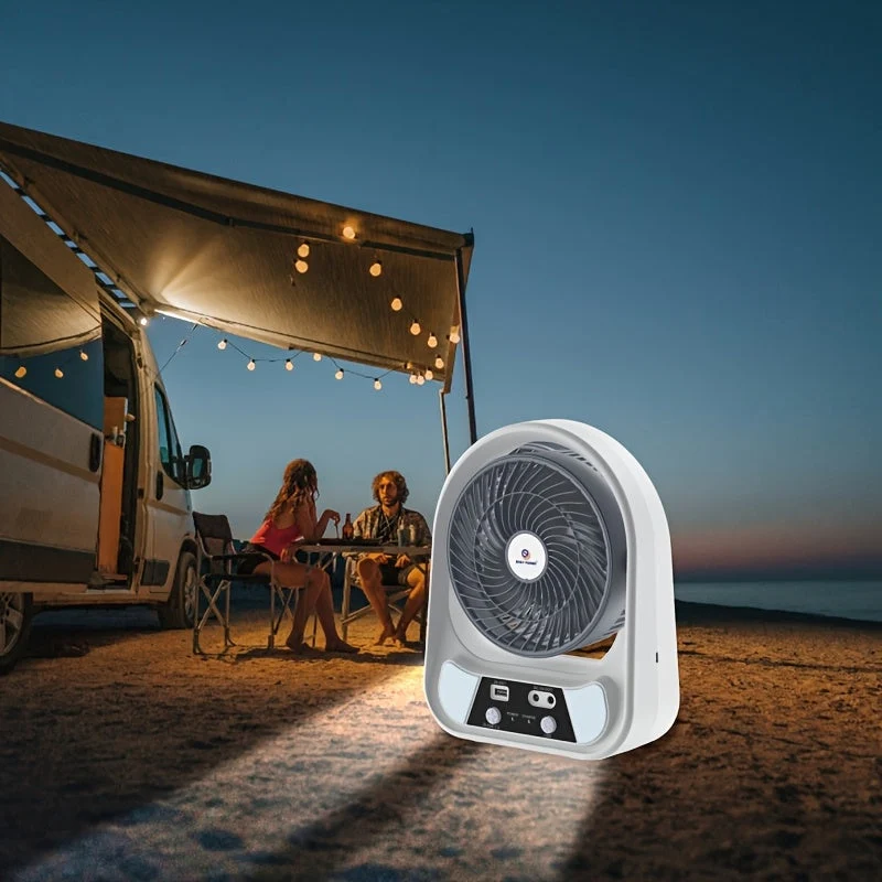 Bærbar Solventilator med LED Nattelys – Multifunktionel og Genopladelig