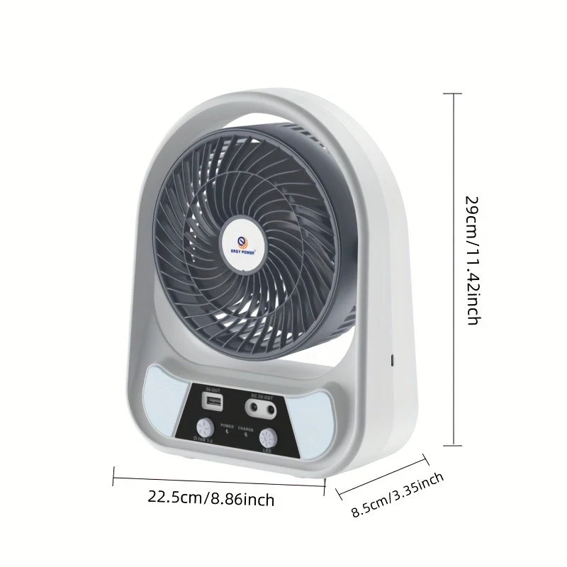 Bærbar Solventilator med LED Nattelys – Multifunktionel og Genopladelig