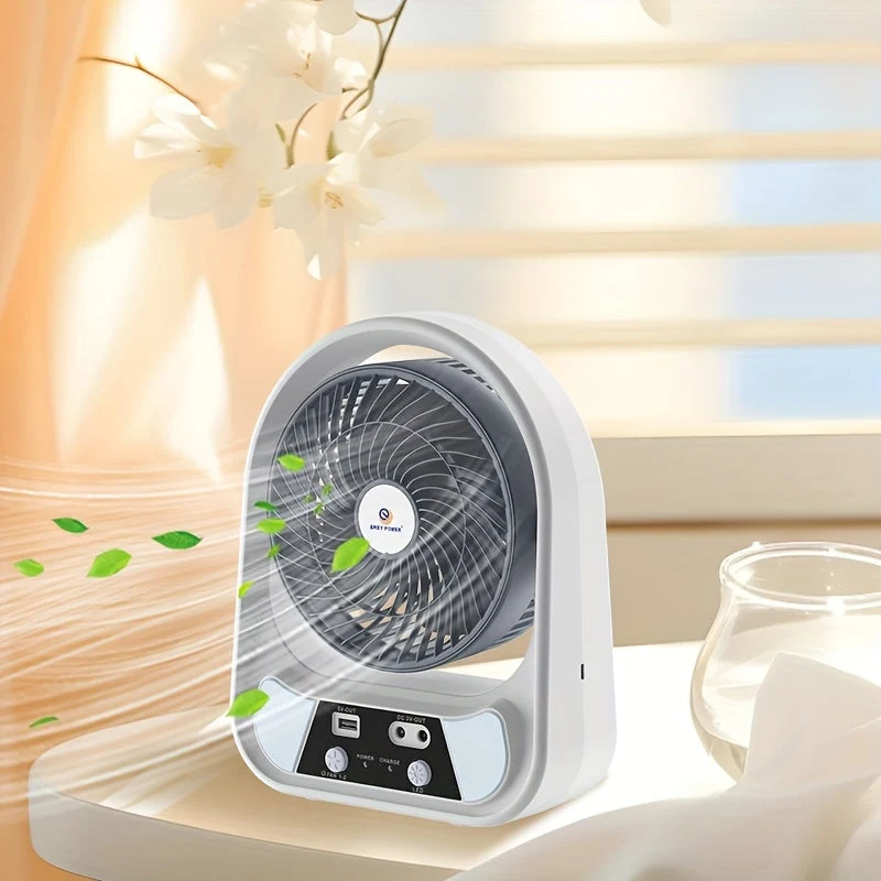 Bærbar Solventilator med LED Nattelys – Multifunktionel og Genopladelig