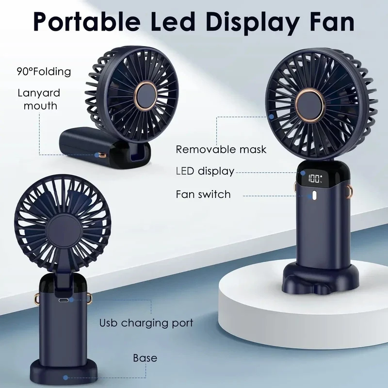 Bærbar Genopladelig Ventilator med 5000mAh Batteri