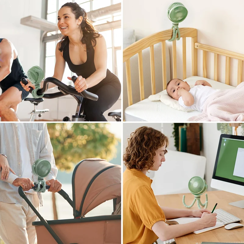 Bærbar USB-ventilator til rejser med genopladeligt batteri