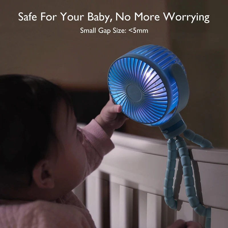 Bærbar USB-ventilator til rejser med genopladeligt batteri