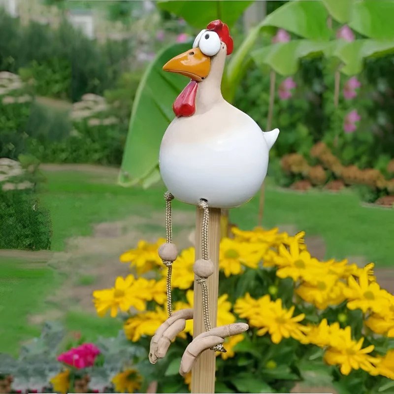 Legesyg Gallo Statue - Vejrbestandig Resin Havepynt