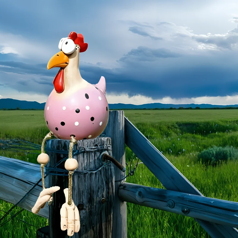 Legesyg Gallo Statue - Vejrbestandig Resin Havepynt