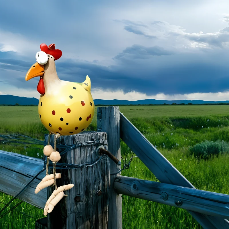 Legesyg Gallo Statue - Vejrbestandig Resin Havepynt