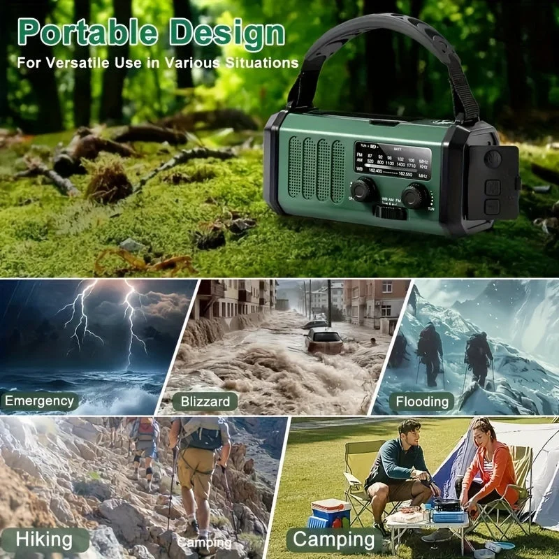 Nødradio med powerbank og solenergi – 10.000 mAh