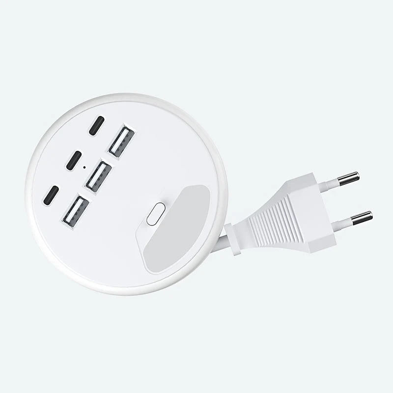 Smart stikdåse med USB-ladning – 3 USB-A og 3 USB-C porte