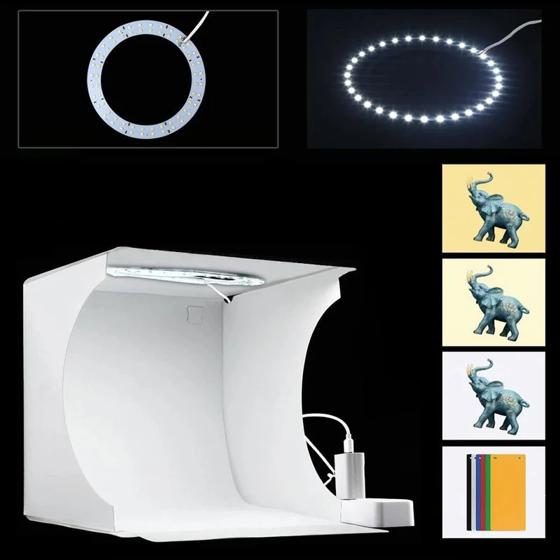 Bærbart Fotostudie med LED-belysning – SnapBox